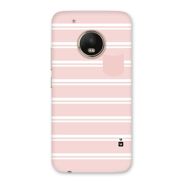 Cute Pocket Striped Back Case for Moto G5 Plus