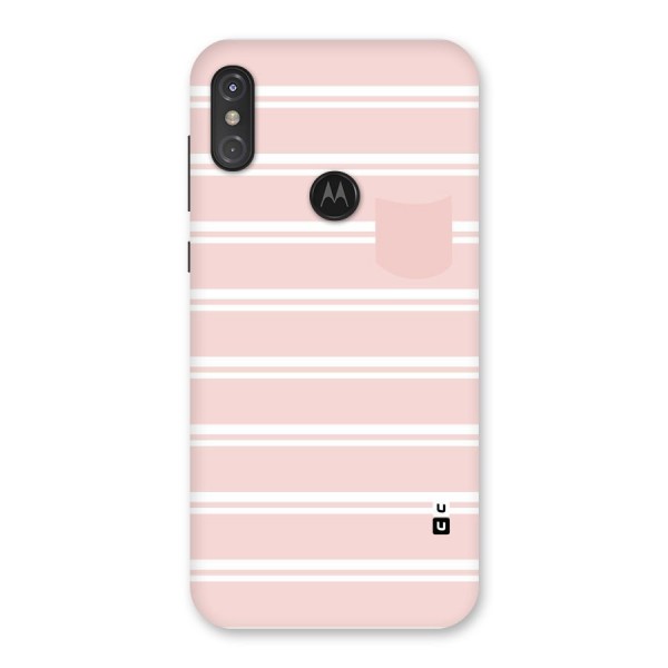 Cute Pocket Striped Back Case for Motorola One Power