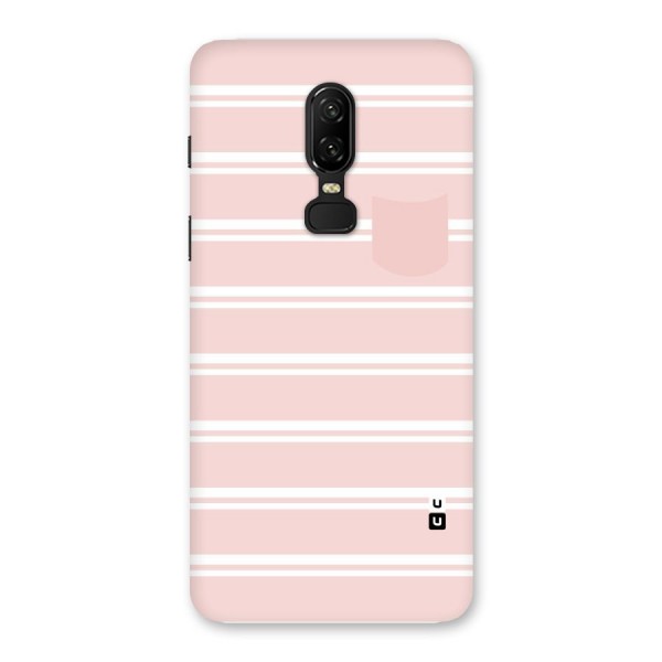 Cute Pocket Striped Back Case for OnePlus 6