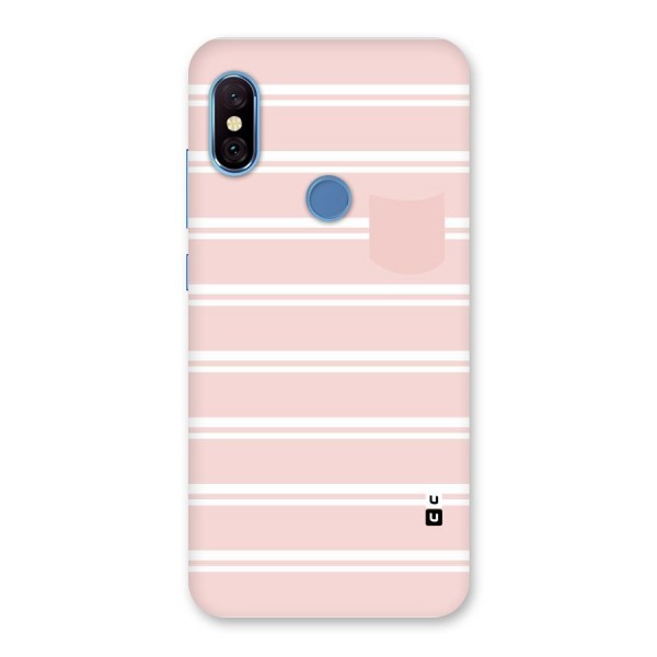 Cute Pocket Striped Back Case for Redmi Note 6 Pro