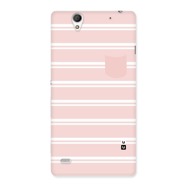 Cute Pocket Striped Back Case for Sony Xperia C4