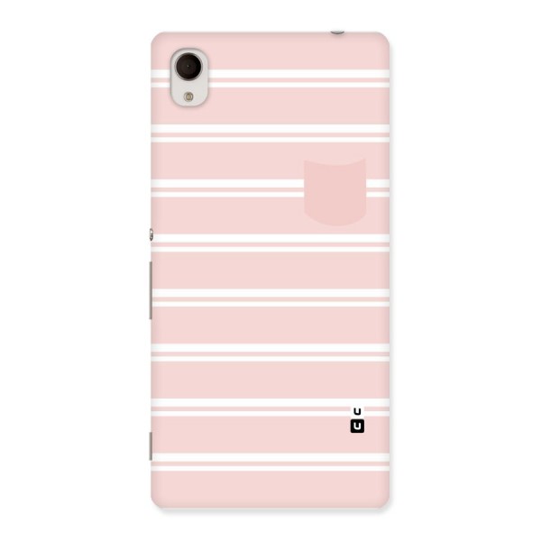 Cute Pocket Striped Back Case for Sony Xperia M4