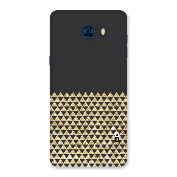 Dark Grey Golden Triangles Back Case for Galaxy C7 Pro