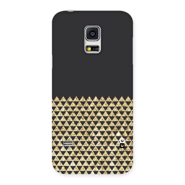 Dark Grey Golden Triangles Back Case for Galaxy S5 Mini