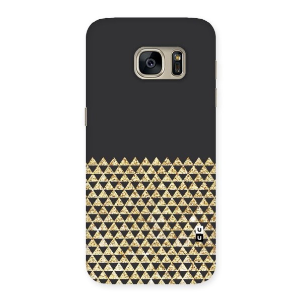 Dark Grey Golden Triangles Back Case for Galaxy S7