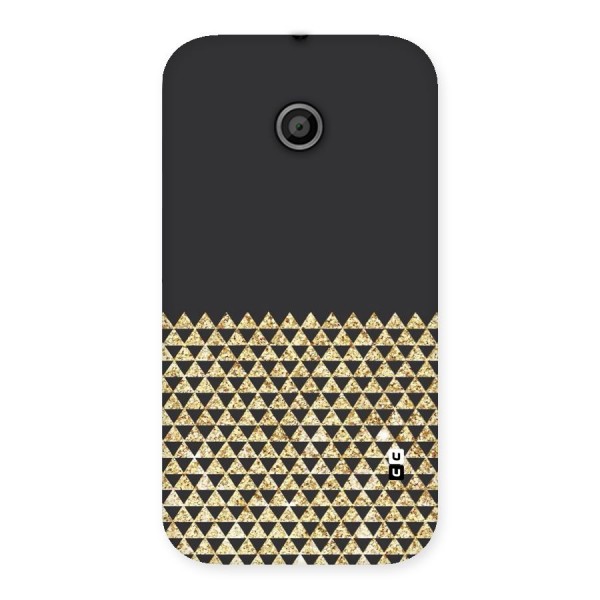 Dark Grey Golden Triangles Back Case for Moto E