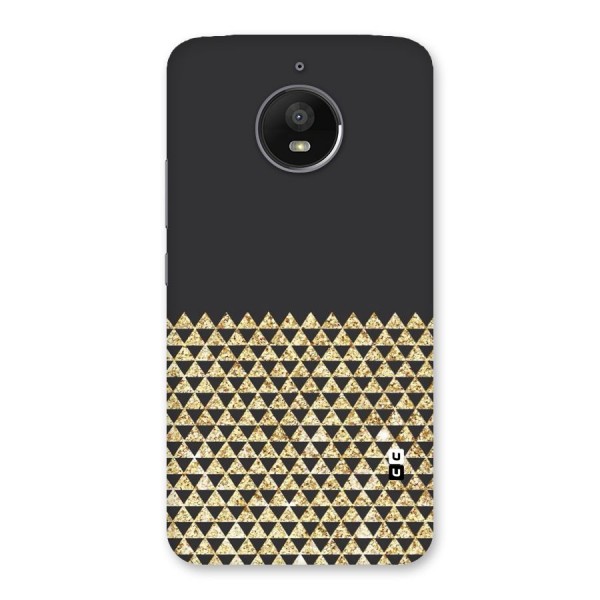 Dark Grey Golden Triangles Back Case for Moto E4 Plus