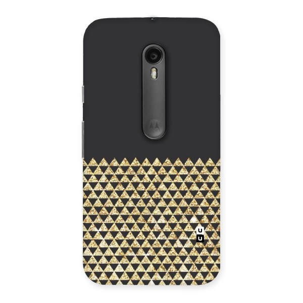 Dark Grey Golden Triangles Back Case for Moto G3