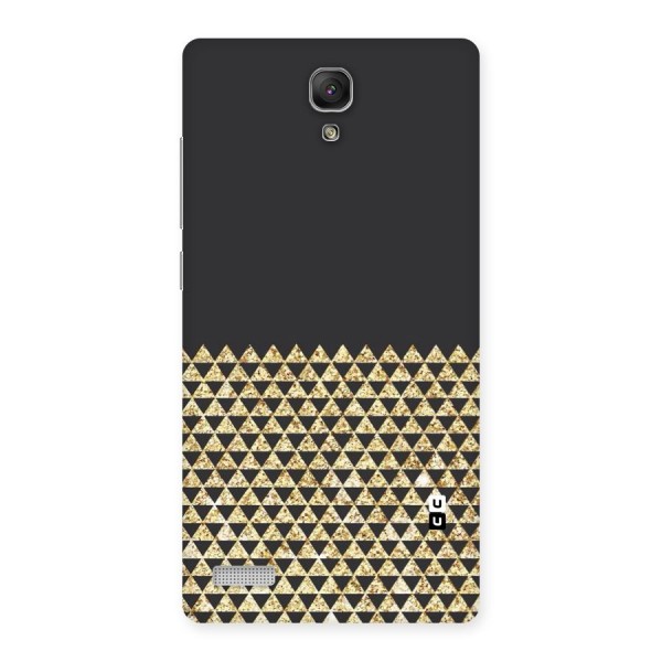 Dark Grey Golden Triangles Back Case for Redmi Note