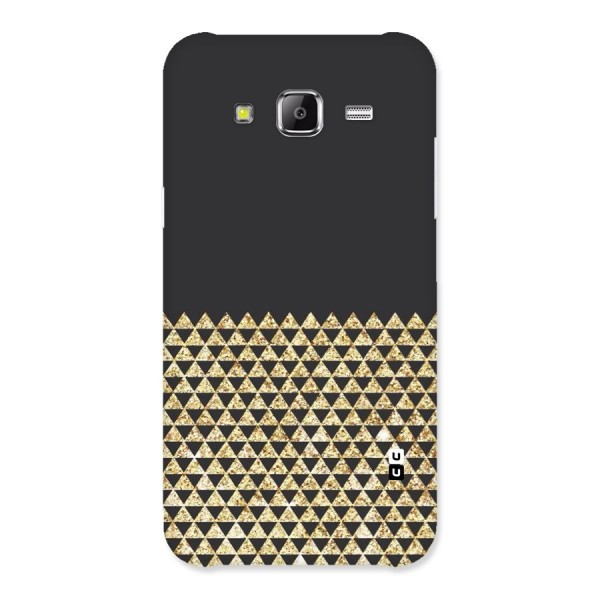 Dark Grey Golden Triangles Back Case for Samsung Galaxy J5