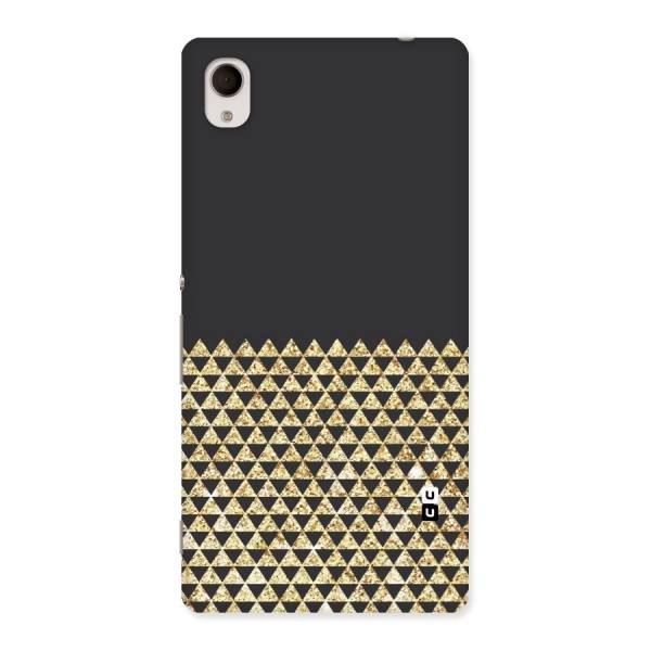 Dark Grey Golden Triangles Back Case for Sony Xperia M4