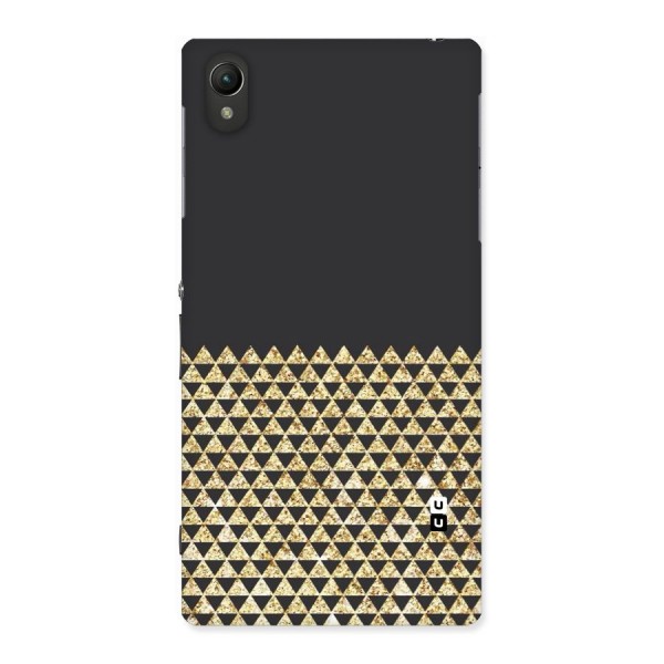 Dark Grey Golden Triangles Back Case for Sony Xperia Z1