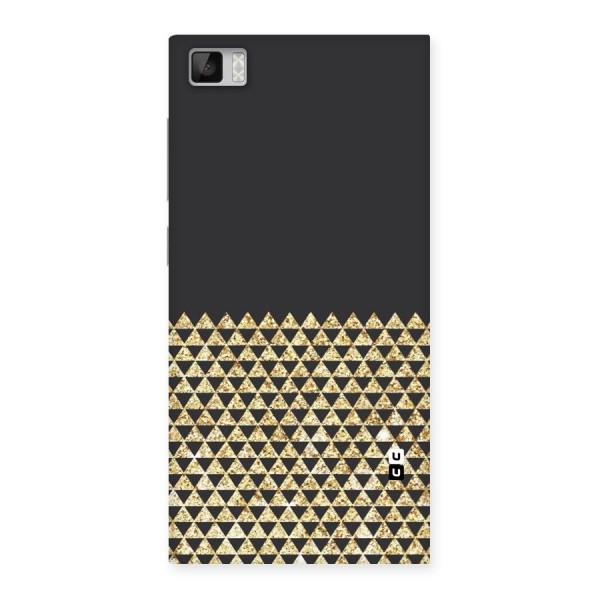 Dark Grey Golden Triangles Back Case for Xiaomi Mi3