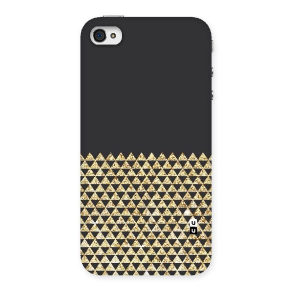 Dark Grey Golden Triangles Back Case for iPhone 4 4s