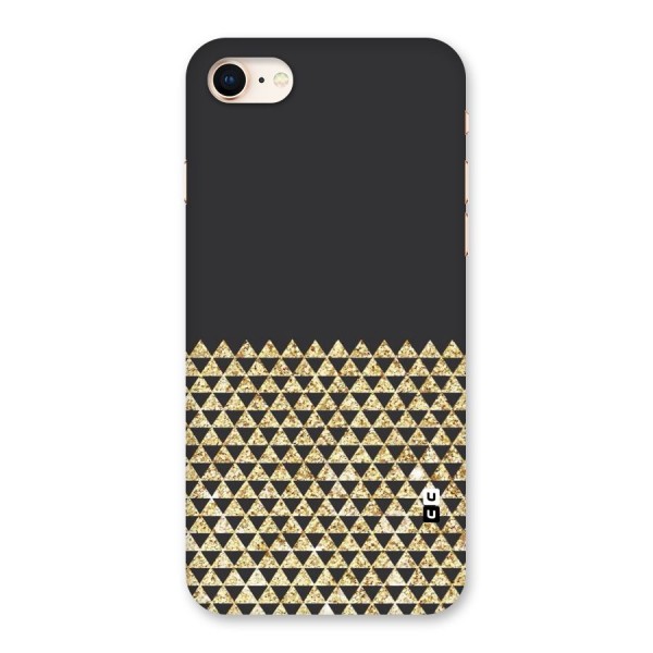 Dark Grey Golden Triangles Back Case for iPhone 8