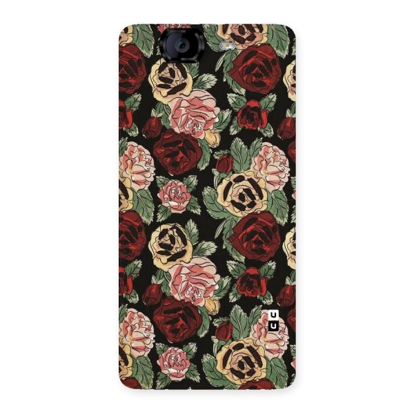 Dark Pastel Flowers Back Case for Canvas Knight A350