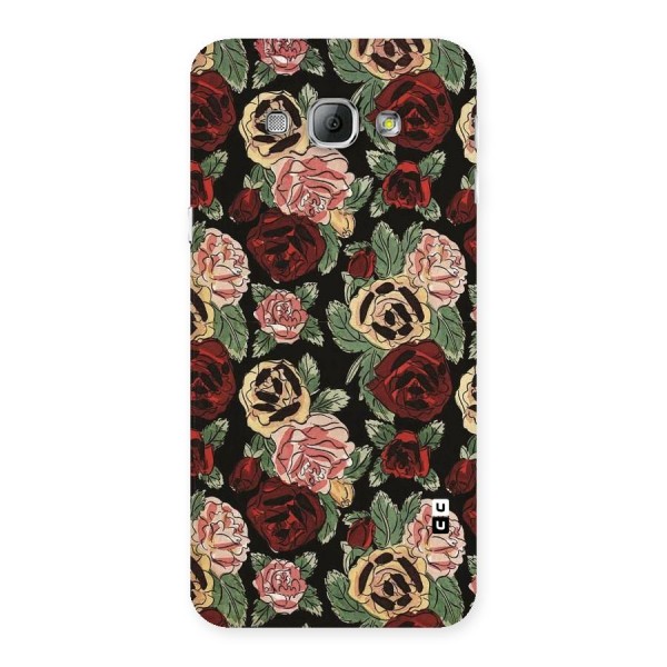 Dark Pastel Flowers Back Case for Galaxy A8