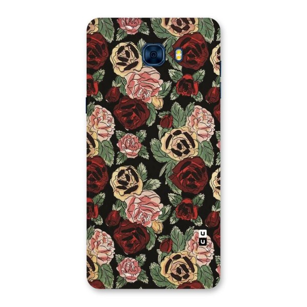 Dark Pastel Flowers Back Case for Galaxy C7 Pro