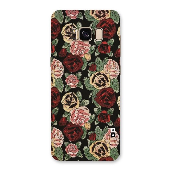 Dark Pastel Flowers Back Case for Galaxy S8