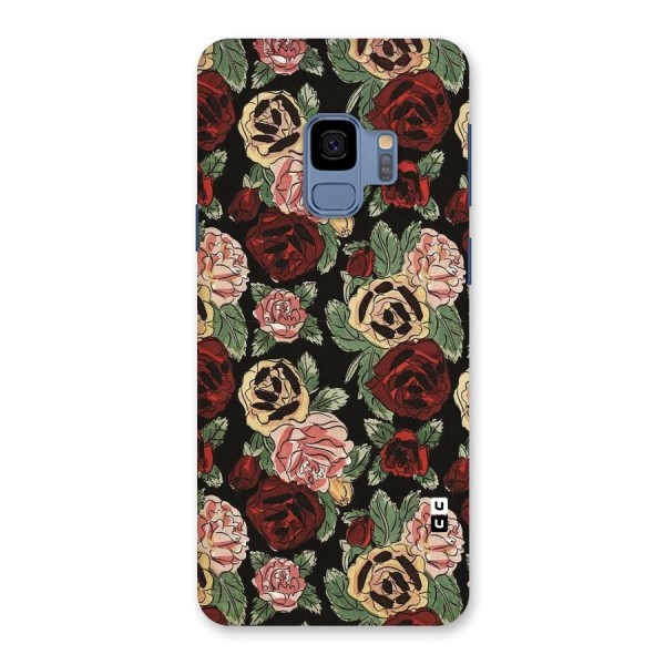 Dark Pastel Flowers Back Case for Galaxy S9