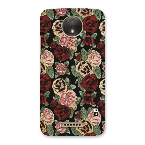 Dark Pastel Flowers Back Case for Moto C Plus