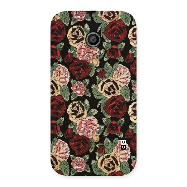 Dark Pastel Flowers Back Case for Moto E