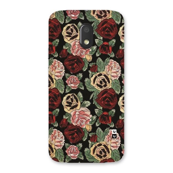 Dark Pastel Flowers Back Case for Moto E3 Power