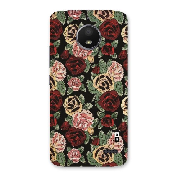 Dark Pastel Flowers Back Case for Moto E4