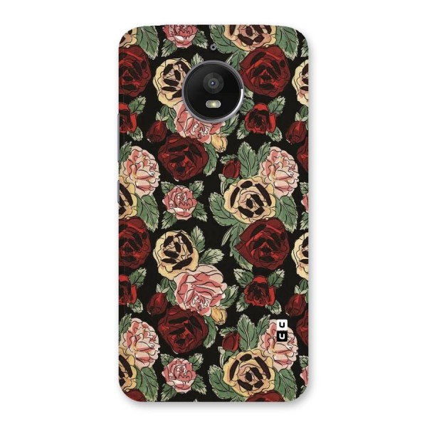 Dark Pastel Flowers Back Case for Moto E4 Plus