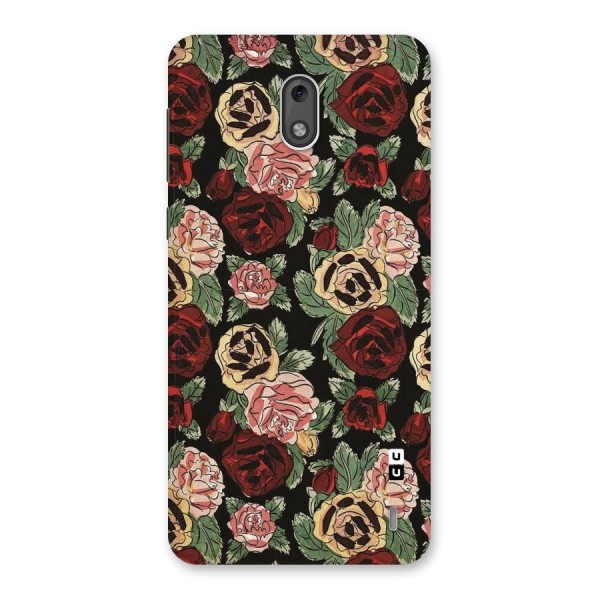 Dark Pastel Flowers Back Case for Nokia 2