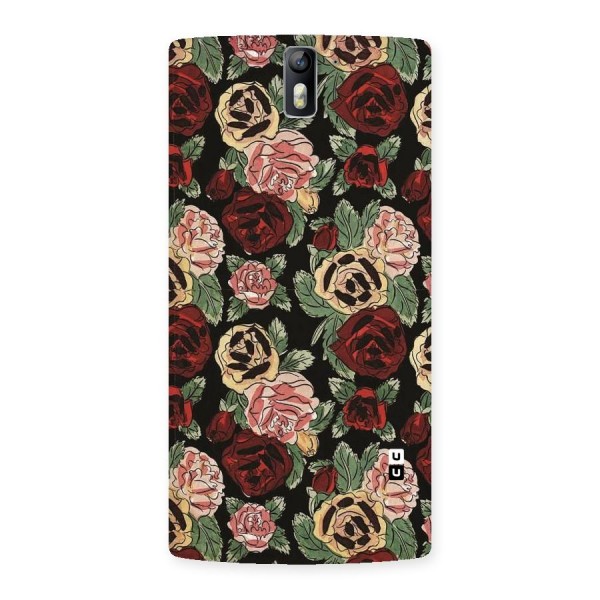 Dark Pastel Flowers Back Case for One Plus One