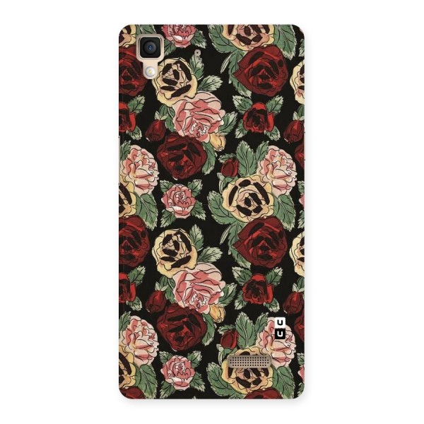 Dark Pastel Flowers Back Case for Oppo R7