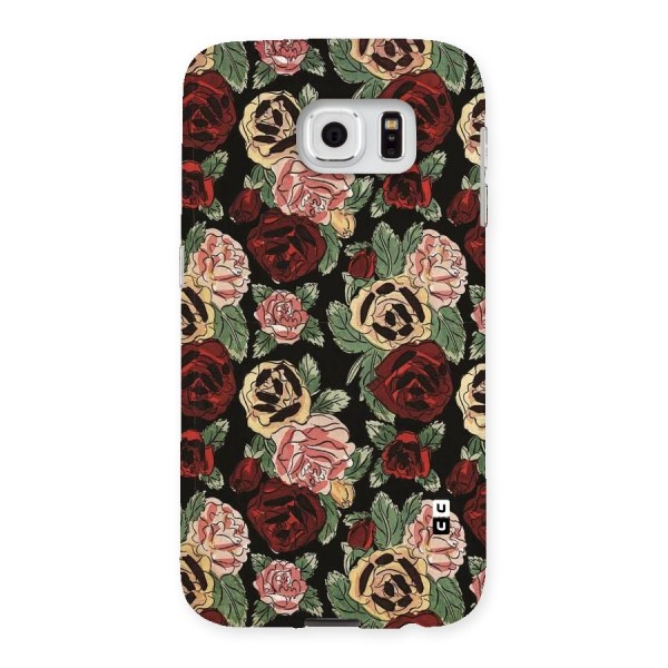 Dark Pastel Flowers Back Case for Samsung Galaxy S6