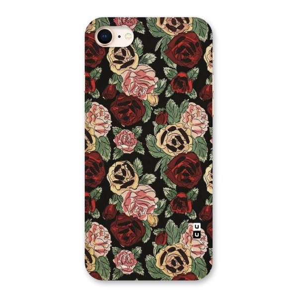 Dark Pastel Flowers Back Case for iPhone 8