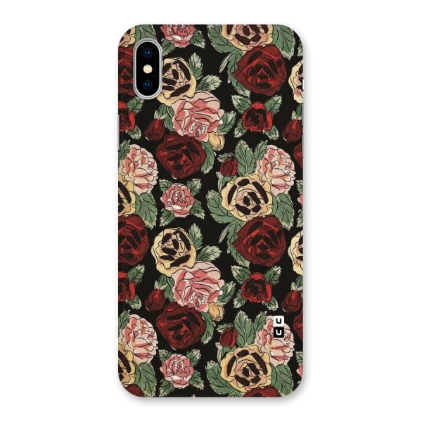 Dark Pastel Flowers Back Case for iPhone X