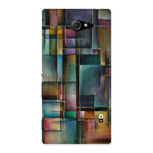 Dark Square Shapes Back Case for Sony Xperia M2