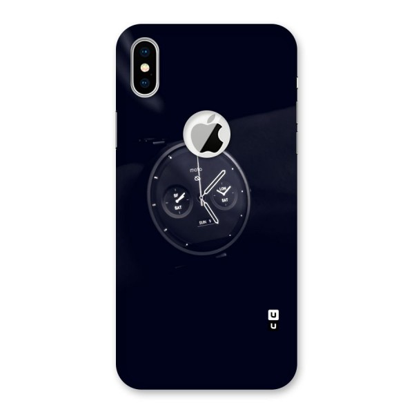 Dark Watch Back Case for iPhone XS Logo Cut