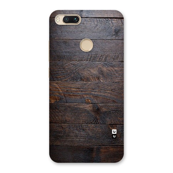 Dark Wood Printed Back Case for Mi A1