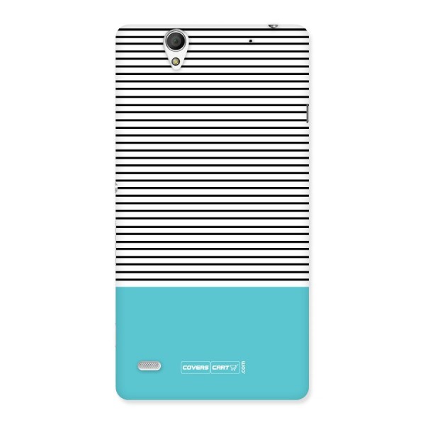 Deep Sky Blue Stripes Back Case for Sony Xperia C4