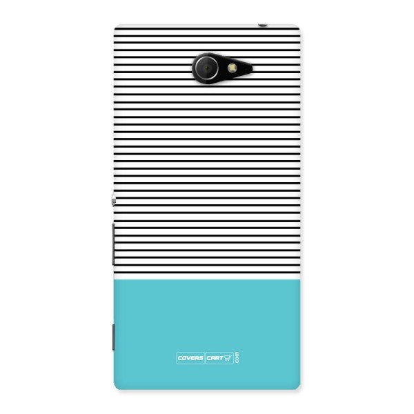 Deep Sky Blue Stripes Back Case for Sony Xperia M2