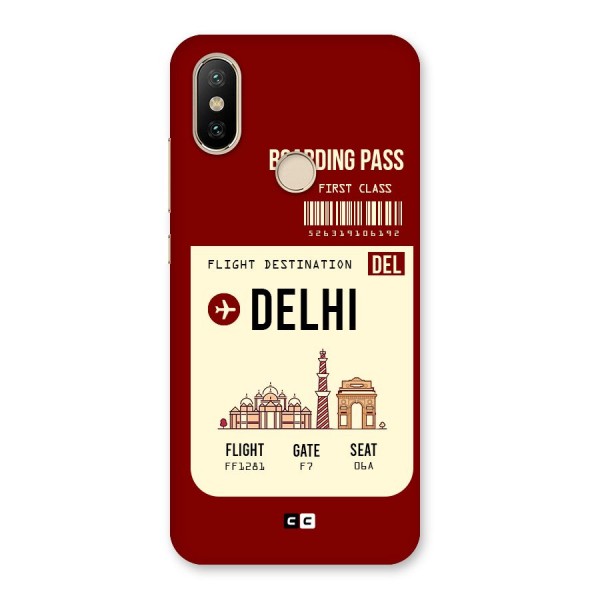 Delhi Boarding Pass Back Case for Mi A2