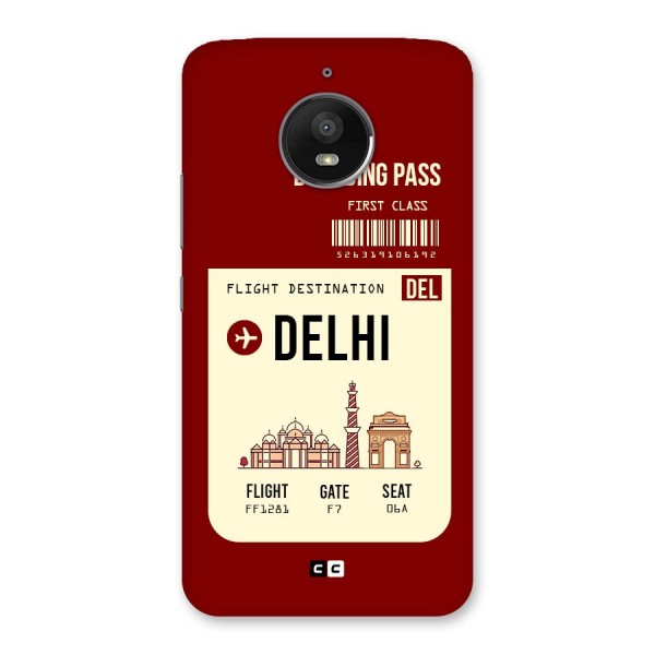 Delhi Boarding Pass Back Case for Moto E4 Plus