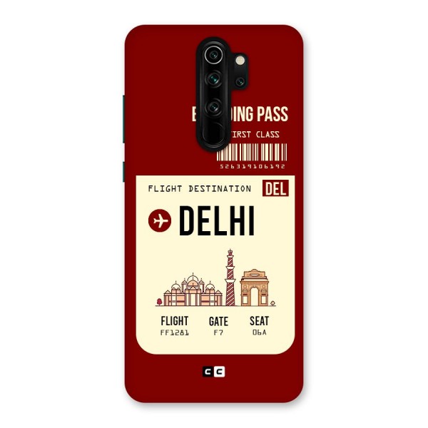 Delhi Boarding Pass Back Case for Redmi Note 8 Pro