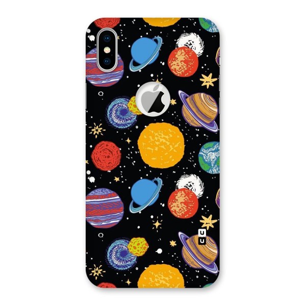 Designer Planets Back Case for iPhone XS Logo Cut