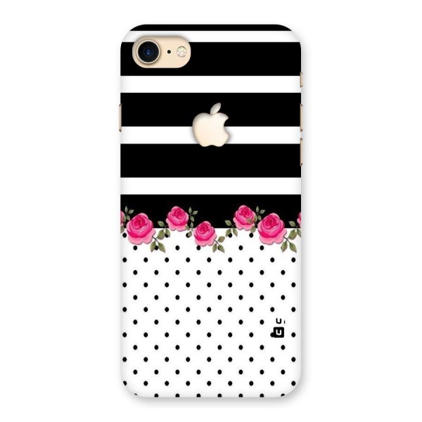 Dots Roses Stripes Back Case for iPhone 7 Apple Cut