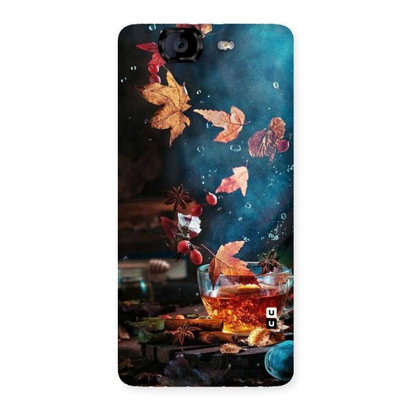 Falling Leaves Tea Back Case for Canvas Knight A350