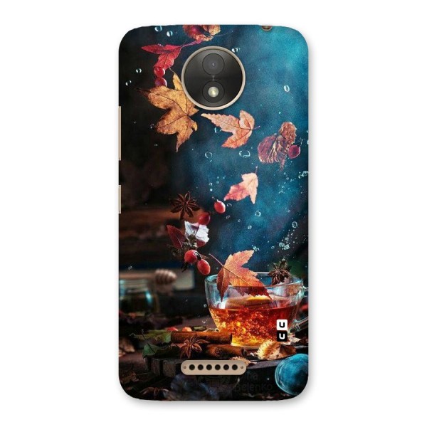 Falling Leaves Tea Back Case for Moto C Plus