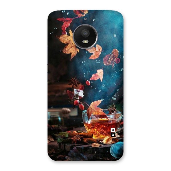 Falling Leaves Tea Back Case for Moto E4 Plus