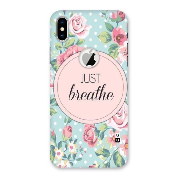 Floral Bloom Back Case for iPhone X Logo Cut