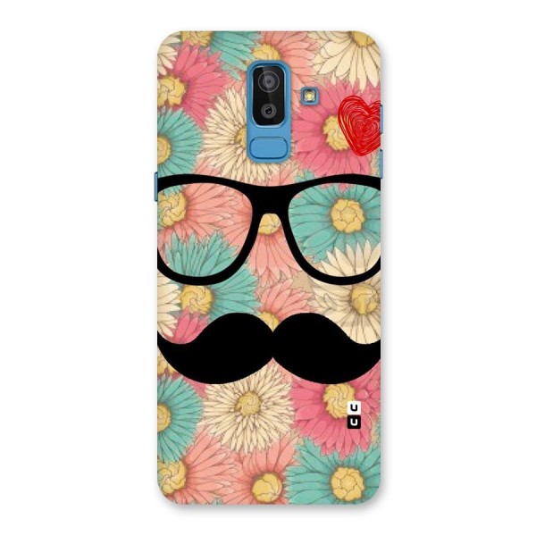 Floral Moustache Back Case for Galaxy J8